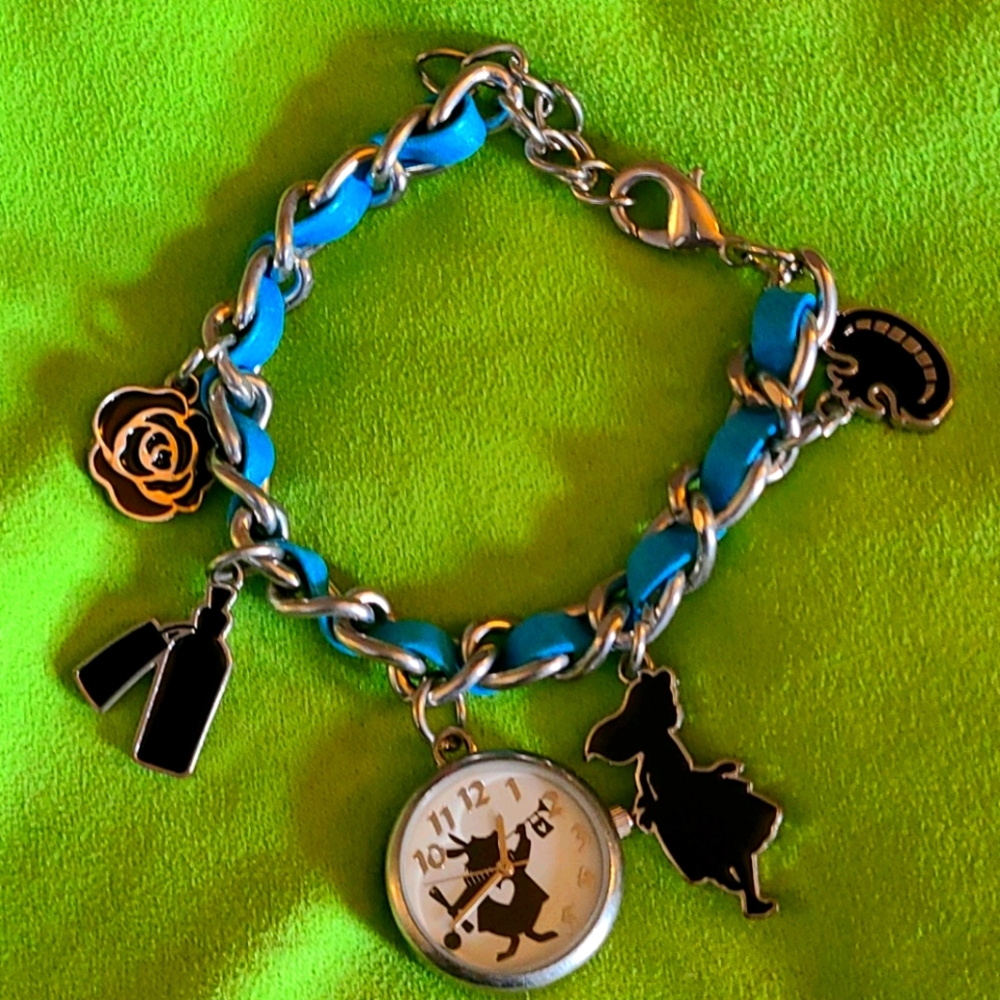 Official Disney Alice in Wonderland watch charm bracelet